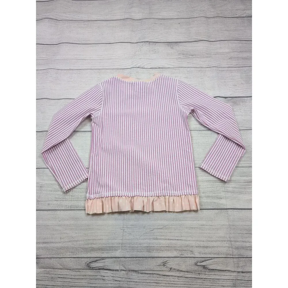 6 Ruffle Butts Seersucker Rash Guard - Picture 4 of 5